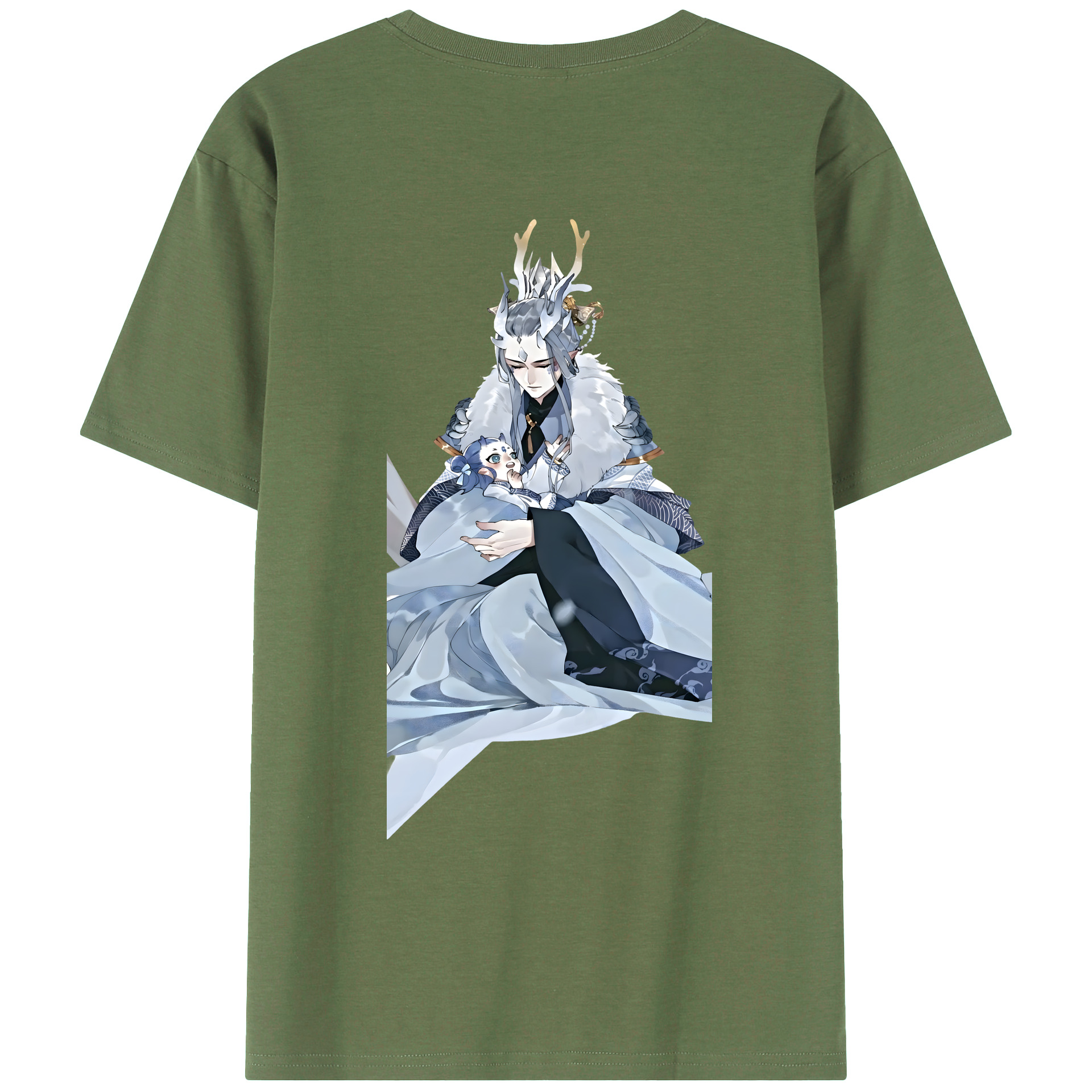 （画像用） Ne Zha 2 ナタ 魔童の大暴れ 綿100％ メンズ半袖Tシャツ（バックプリント） 通気性